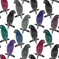 Bird vector background, parrot repeat pattern design