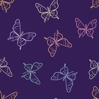 Vector butterfly seamless repeat pattern background.