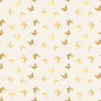 Gold vector butterfly seamless repeat pattern background.