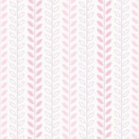 Pastel pink leaf vector pattern, seamless botanical print, garland background