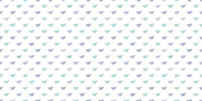 Blue paper plane seamless repeat pattern vector background
