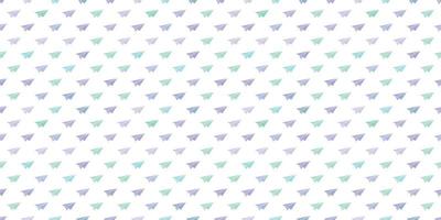 Blue paper plane seamless repeat pattern vector background