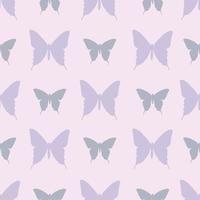 Cute butterfly silhouette seamless repeat pattern vector