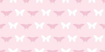 Fondo de patrón de vector transparente de silueta de mariposa