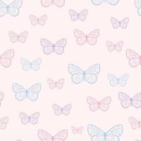 Fondo de diseño de patrón de repetición sin costuras lindo de mariposa vectorial vector
