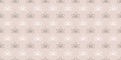 Brown lotus seamless repeat pattern background vector. vector