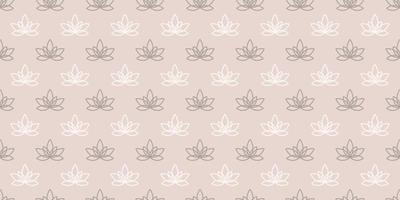 Brown lotus seamless repeat pattern background vector. vector