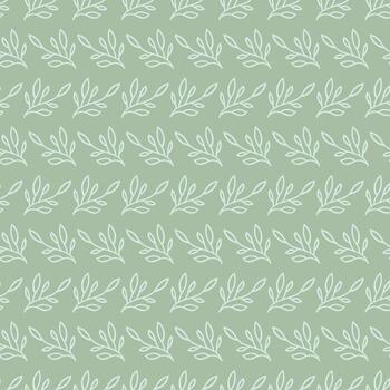 Green leaf seamless repeat pattern vector design