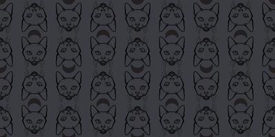 Cat seamless repeat pattern, Halloween vector background