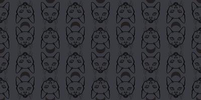 Cat seamless repeat pattern, Halloween vector background