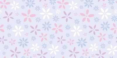 Cute floral repeat pattern background, seamless wallpaper vector