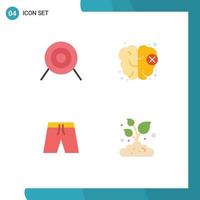 paquete de iconos vectoriales de stock de 4 signos y símbolos de línea para pantalones cortos de tiro con arco agricultura de playa cerebral elementos de diseño vectorial editables vector