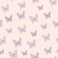 Vector butterfly seamless repeat pattern design background. Pastel pink design.