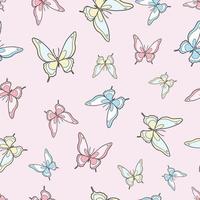 Pastel butterfly seamless repeat pattern design vector