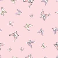 Pastel butterfly seamless repeat pattern design, vector