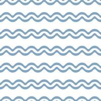 Blue waves, geometric stripe vector pattern, abstract repeat background