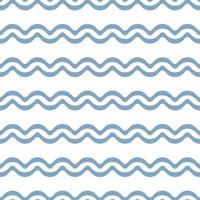 Blue waves, geometric stripe vector pattern, abstract repeat background