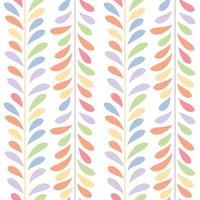 Colorful leaf vector pattern, seamless botanical print, garland background