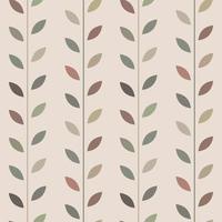 Brown leaf vector pattern, seamless botanical print