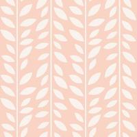 Pastel leaf vector pattern, seamless botanical print, garland background