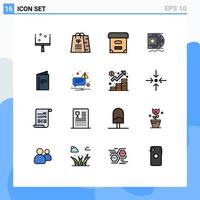 Set of 16 Modern UI Icons Symbols Signs for advertisement card box menu data scince Editable Creative Vector Design Elements