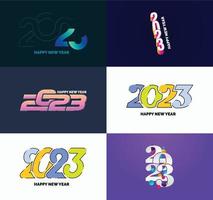 Big Set of 2023 Happy New Year logo text design 2023 number design template vector