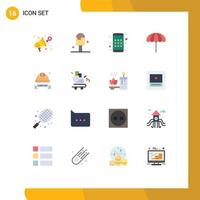 16 Flat Color concept for Websites Mobile and Apps hard cap wet summer weather beach Editable Pack of Creative Vector Design Elements