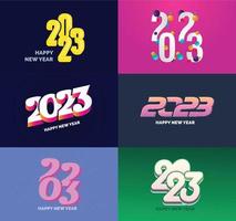 Big Set of 2023 Happy New Year logo text design 2023 number design template vector