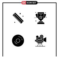 Modern Set of Solid Glyphs Pictograph of measure donuts achievement education sweet Editable Vector Design Elements