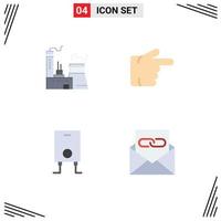 Pack of 4 creative Flat Icons of building water industry right contact Editable Vector Design Elements