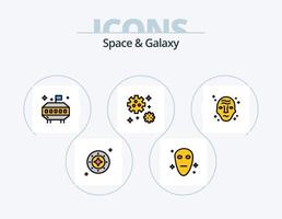 paquete de iconos llenos de línea de espacio y galaxia 5 diseño de iconos. . espacio. espacio. Ciencias. átomo vector