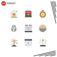 9 Flat Color concept for Websites Mobile and Apps celebration holiday store easter time Editable Vector Design Elements