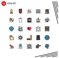 paquete de iconos de vector de stock de 25 signos y símbolos de línea para recursos de franja de currículum limpios cazando elementos de diseño de vector editables