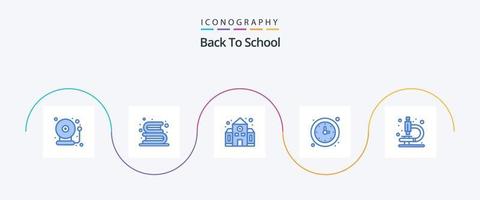 Back To School Blue 5 Icon Pack Including watch. time. read. school. back to school vector