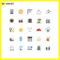25 Flat Color concept for Websites Mobile and Apps creative geometry sweet tool compass Editable Vector Design Elements