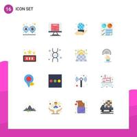 16 Thematic Vector Flat Colors and Editable Symbols of high score report hand page data Editable Pack of Creative Vector Design Elements