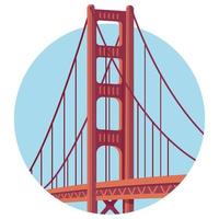 edificio mundialmente famoso - puente golden gate vector