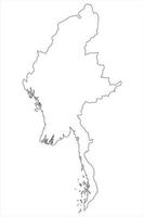 mapa de myanmar, birmania vector