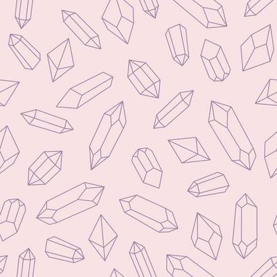 Pink and purple crystal pattern, seamless repeat pattern design.