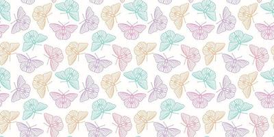 Fondo de patrón de vector transparente de mariposa, diseño de primavera