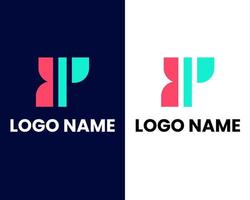 logotipo del alfabeto que combina 2 letras en un símbolo de logotipo que es único y original. consta de las letras b y p. editable y fácil de personalizar vector