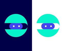 letter o with robot modern business logo design template vector