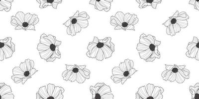 Garden cosmos flower vector pattern background, floral design