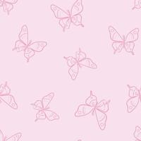 Vector butterfly seamless repeat pattern background.