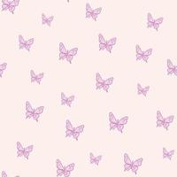 Vector butterfly seamless repeat pattern design background. Pastel pink pattern.