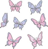 lindas ilustraciones de vectores de mariposas.