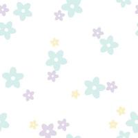 Simple floral vector pattern, pastel flower background.