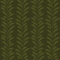 Dark green texture,  leaf vector pattern, seamless botanical print, garland background