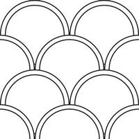 Black and white fish scale minimalist geometric vector pattern