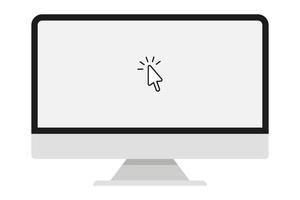 Computer monitor with mouse cursor. Vector illustration